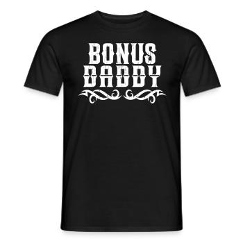 Bonus daddy - stepfather - father's day - Men's T-Shirt - black - Front - AI Model Male 178 light (178cm)
