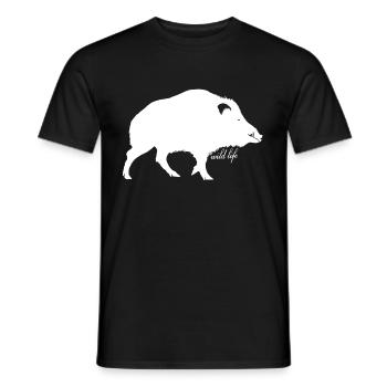 Wild boar wildlife - Men's T-Shirt - black - Front - AI Model Male 178 light (178cm)
