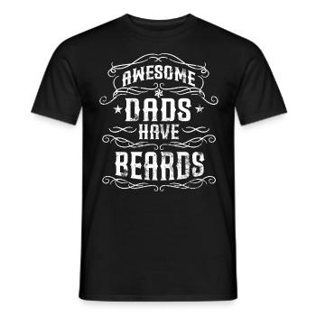 Awesome dads have beards - Men's T-Shirt - black - Front - AI Model Male 178 light (178cm)