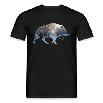 Wild boar wildlife - Men's T-Shirt - black - Front - AI Model Male 178 light (178cm)