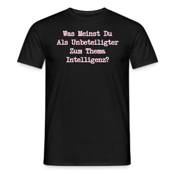 Thema Intelligenz Misanthrop Menschenhass - Männer T-Shirt - Schwarz - Vorne - AI Model Male 178 light (178cm)