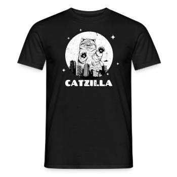 Chat monstre japonais Catzilla - T-shirt homme - noir - Devant - AI Model Male 178 light (178cm)
