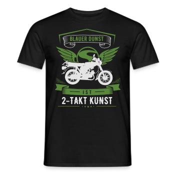Blauer Dunst ist 2 Takt Kunst, Moped S51, Ost Mofa - Männer T-Shirt - Schwarz - Vorne - AI Model Male 178 light (178cm)