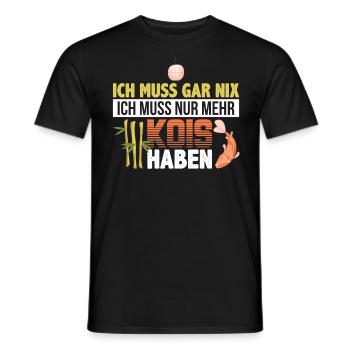 Koi Fan Kois Koifisch Zuchtkarpfen Geschenk - Männer T-Shirt - Schwarz - Vorne - AI Model Male 178 light (178cm)