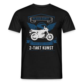 Simson, Simmi S51, Moped 2 Takter, 50ccm, Ossi - Männer T-Shirt - Schwarz - Vorne - AI Model Male 178 light (178cm)