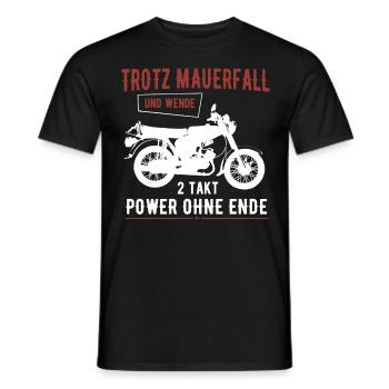Trotz Mauerfall & Wende 2 Takt Simmi S51 Ostmoped - Männer T-Shirt - Schwarz - Vorne - AI Model Male 178 light (178cm)