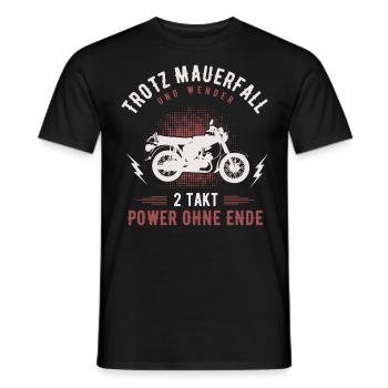 Trotz Mauerfall & Wende 2 Takt Simmi S51 Ostmoped - Männer T-Shirt - Schwarz - Vorne - AI Model Male 178 light (178cm)