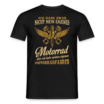 Motorradfahrerin Geschenk,Bikerin Eigenes Motorrad - Männer T-Shirt - Schwarz - Vorne - AI Model Male 178 light (178cm)