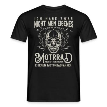 Motorradfahrerin Geschenk,Bikerin Eigenes Motorrad - Männer T-Shirt - Schwarz - Vorne - AI Model Male 178 light (178cm)