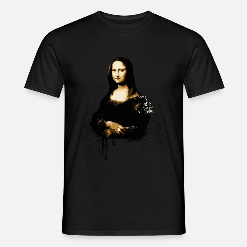 Mona Lisa ja! - Männer T-Shirt - Schwarz