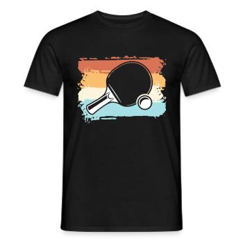 Ping-pong, joueur de ping-pong, raquettes, rétro - T-shirt homme - noir - Devant - AI Model Male 178 light (178cm)