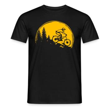 Downhill Biker MTB Enduro - Männer T-Shirt - Schwarz - Vorne - AI Model Male 178 light (178cm)