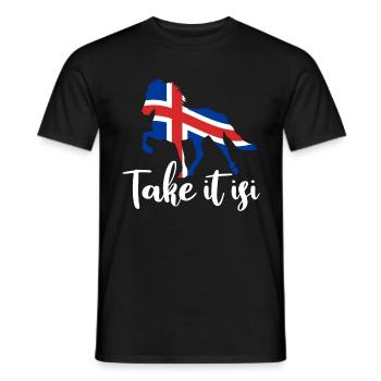 Take it Isi Islandpferd Icelandic cheval fille - T-shirt homme - noir - Devant - AI Model Male 178 light (178cm)