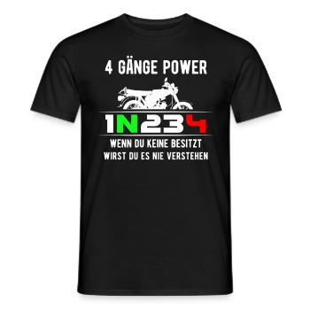 Simson S51 Gänge Schalten, 2 Takt Power DDR Moped - Männer T-Shirt - Schwarz - Vorne - AI Model Male 178 light (178cm)