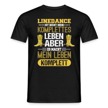 Line Dance Tanzverein Country Western - Männer T-Shirt - Schwarz - Vorne - AI Model Male 178 light (178cm)