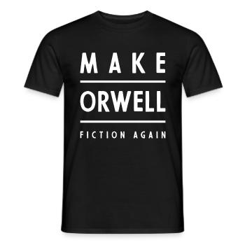 Basic Orwell 1984 - Politique anti-cadeau  - T-shirt homme - noir - Devant - AI Model Male 178 light (178cm)