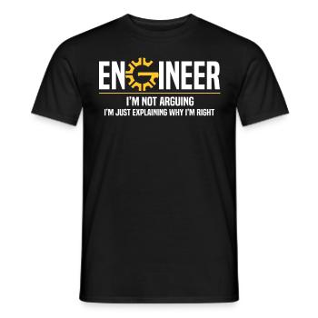 Engineer I'm Not Arguing Engineering, Ingenieur - Männer T-Shirt - Schwarz - Vorne - AI Model Male 178 light (178cm)