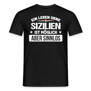 Italy Sicilia Palermo Sicilian - Männer T-Shirt - Schwarz - Vorne - AI Model Male 178 light (178cm)