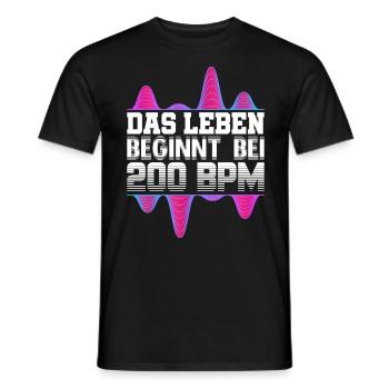 200 BPM Techno Uptempo Rave Geschenk - Männer T-Shirt - Schwarz - Vorne - AI Model Male 178 light (178cm)