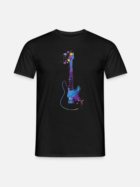 Guitarra Splash Guitar Player Gift Guitarra eléctrica - Mænd T-shirt - sort