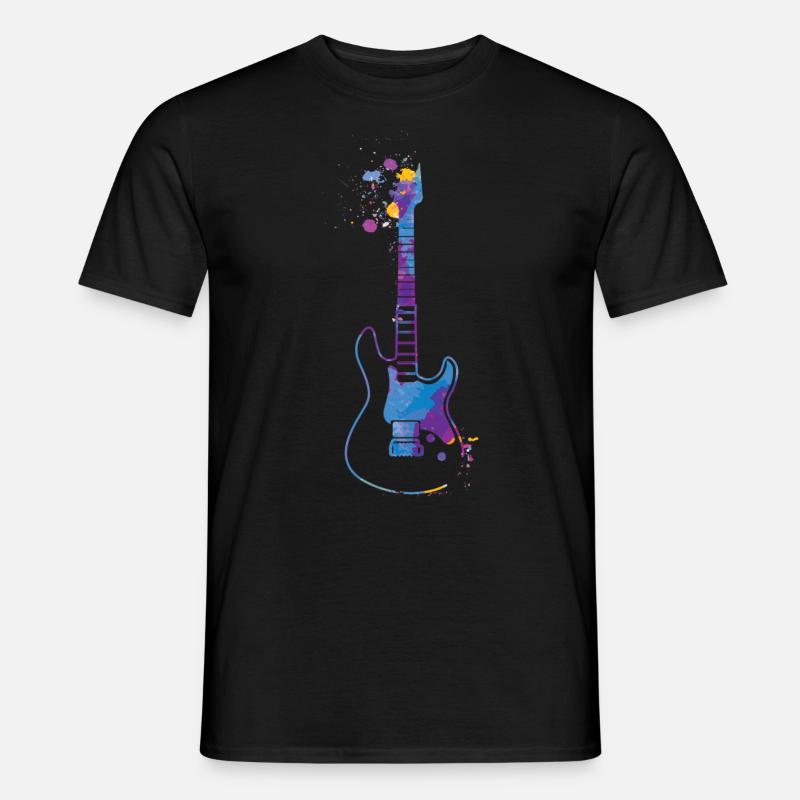 Gitarren Splash Gitarrenspieler Geschenk E-Gitarre - Männer T-Shirt - Schwarz