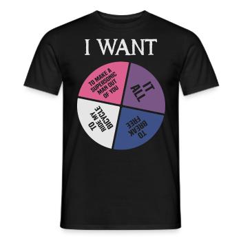 Musique rétro lyrique des années 80 - Je veux tout - T-shirt homme - noir - Devant - AI Model Male 178 light (178cm)