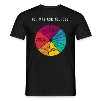 You May Ask Yourself - Piste de musique des années 80 lyrique rétro - T-shirt homme - noir - Devant - AI Model Male 178 light (178cm)