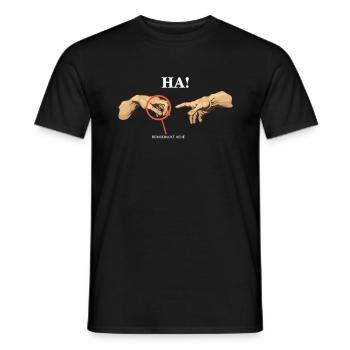 jeté un coup d'œil! Jeu de Michel-Ange énonciation drôle - T-shirt homme - noir - Devant - AI Model Male 178 light (178cm)