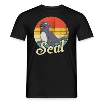 Seal marine animal - Men's T-Shirt - black - Front - AI Model Male 178 light (178cm)