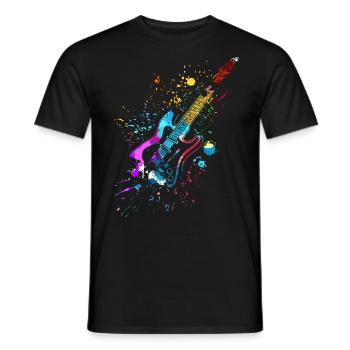 Cadeau de guitare électrique, joueur de guitare en groupe de musique - T-shirt homme - noir - Devant - AI Model Male 178 light (178cm)