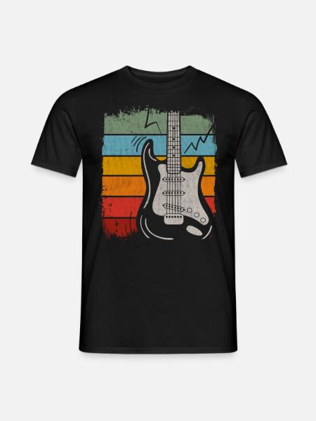 Cadeau de guitare électrique, joueur de guitare en groupe de musique - T-shirt homme - noir