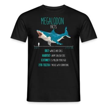 Shark megalodon facts, shark species, shark gift - Men's T-Shirt - black - Front - AI Model Male 178 light (178cm)
