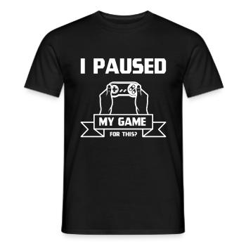 J'ai mis mon jeu en pause - Conception de cadeau de joueur - T-shirt homme - noir - Devant - AI Model Male 178 light (178cm)