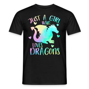 Nur ein Mädchen, das Drachen liebt - Männer T-Shirt - Schwarz - Vorne - AI Model Male 178 light (178cm)