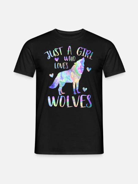Just a girl who loves wolves - wolf girl - Men's T-Shirt - black
