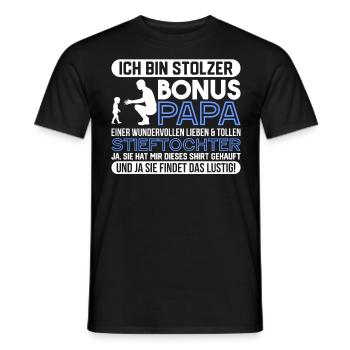 Bonuspapa Bonus Papa Stiefpapa Vatertag - Männer T-Shirt - Schwarz - Vorne - AI Model Male 178 light (178cm)
