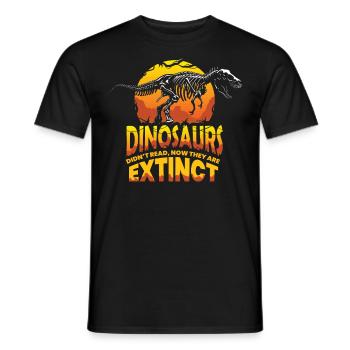 Dinosaurs Didn't Read Now They Are Extinct, Dino - Männer T-Shirt - Schwarz - Vorne - AI Model Male 178 light (178cm)