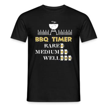 BBQ Timer Barbecue Shirt Funny Grill Grilling Gift - Men's T-Shirt - black - Front - AI Model Male 178 light (178cm)