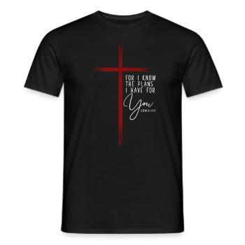 Jérémie 29:11 Verset religieux chrétiens - T-shirt homme - noir - Devant - AI Model Male 178 light (178cm)