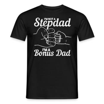 Dad Bonus Dad Father's Day Gift - Men's T-Shirt - black - Front - AI Model Male 178 light (178cm)