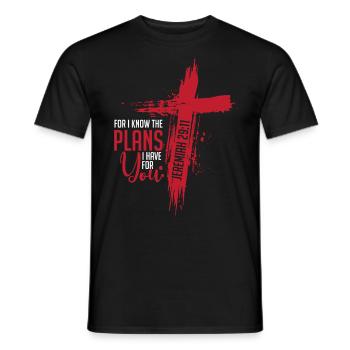 Jérémie 29:11 Verset biblique religieux chrétien - T-shirt homme - noir - Devant - AI Model Male 178 light (178cm)