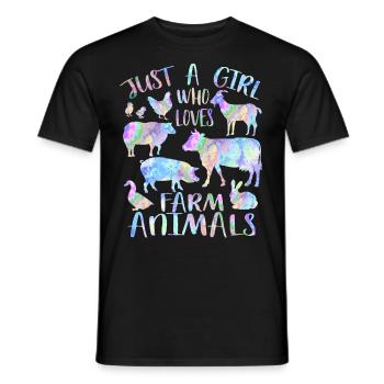 Nur ein Mädchen, das Nutztiere liebt - Männer T-Shirt - Schwarz - Vorne - AI Model Male 178 light (178cm)