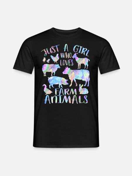 Juste une fille qui aime les animaux de la ferme - T-shirt homme - noir