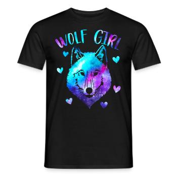 Wolfsmädchen - Männer T-Shirt - Schwarz - Vorne - AI Model Male 178 light (178cm)
