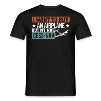 Flugzeug Fliegen Luftfahrzeugführer Geschenk - Männer T-Shirt - Schwarz - Vorne - AI Model Male 178 light (178cm)