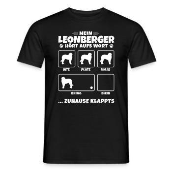 Leonberger Langhaar deutscher Wachhund - Tricks - Männer T-Shirt - Schwarz - Vorne - AI Model Male 178 light (178cm)