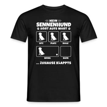 Schweizer Sennenhund Bauernhund Alm - Hundetricks - Männer T-Shirt - Schwarz - Vorne - AI Model Male 178 light (178cm)