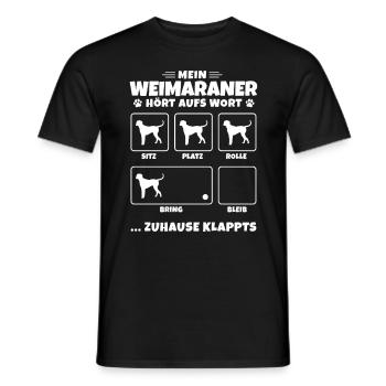 Mein Weimaraner hört aufs Wort deutscher Jagdhund - Männer T-Shirt - Schwarz - Vorne - AI Model Male 178 light (178cm)