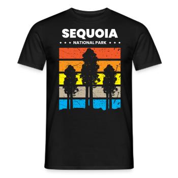Sequoia National Park in California, hiking - Men's T-Shirt - black - Front - AI Model Male 178 light (178cm)