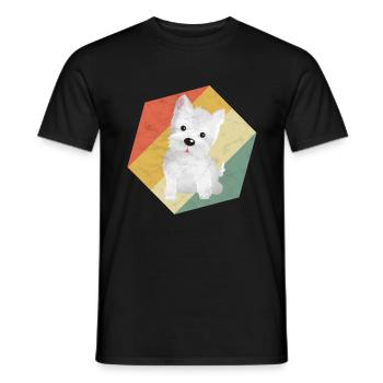 Westie Graphic White Highland Terrier Gift - Men's T-Shirt - black - Front - AI Model Male 178 light (178cm)